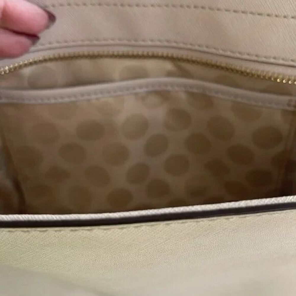 Kate Spade NY Grand Street Hayden Color block Taupe Cream Crossbody - Picture 5 of 5